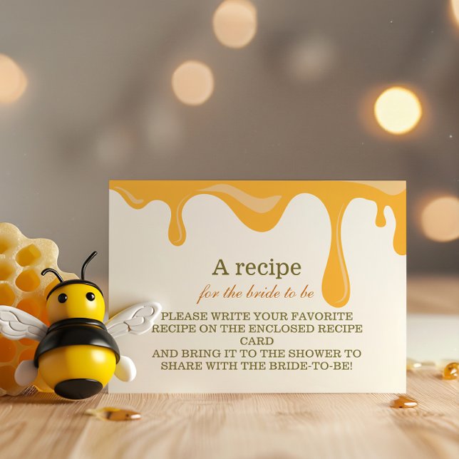 Honig Tropfen Blumenrezept Bienenstock Brautparty Begleitkarte (Von Creator hochgeladen)