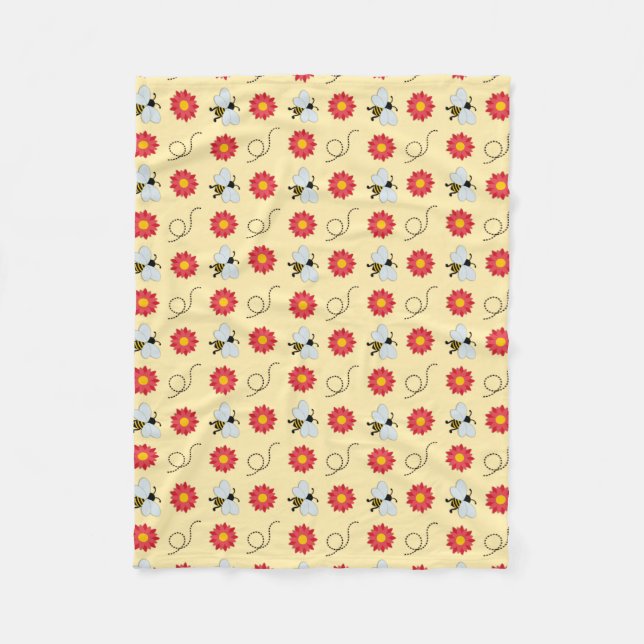 Honig und Blume Fleecedecke (Vorderseite)