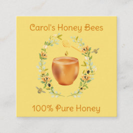Honig und Blume Fresh Honey Apiary Business Card Quadratische Visitenkarte