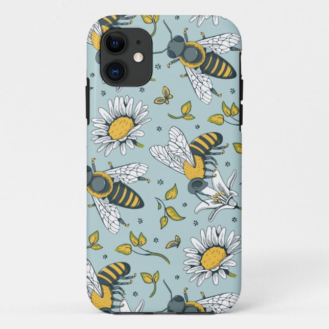 Honig viele Bienen Muster Case-Mate iPhone Hülle (Rückseite)