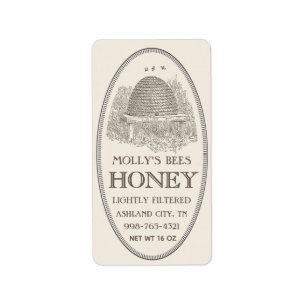 Honig Vintager Oval-Skep mit Grenzadresse-Label Adressaufkleber