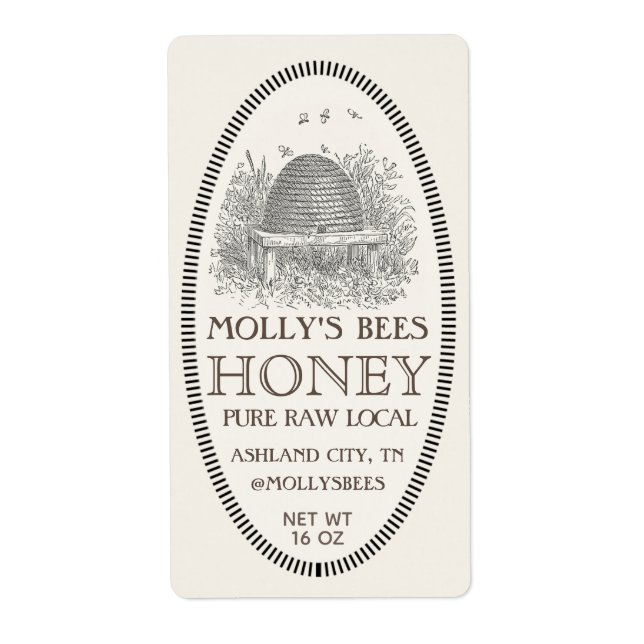 Honig Vintager Oval-Skep mit grenzüberschreitendem (Vorne)