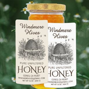 Honig Vintager Skep mit Bienenversand-Label
