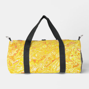 Honig-Zitronen-Gelb-Marmor-Textur abstrakt flüssig Duffle Bag