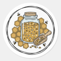 Honig-Zucker-Peelings-Etiketten-Illustration | Hon