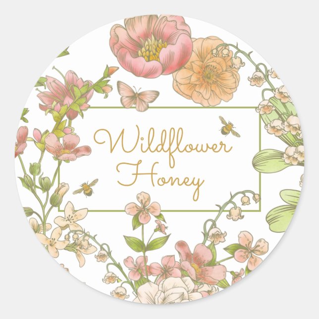 Honigaufkleber für Blume und Bienen Runder Aufkleber (Vorderseite)