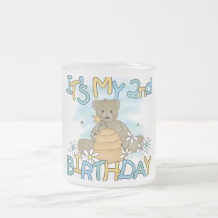 Honigbär 2. Geburtstag T - Shirt und Geschenke Mattglastasse