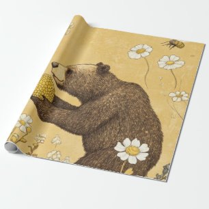 Honigbär auf einer Wildblumenwiese Geschenkpapier