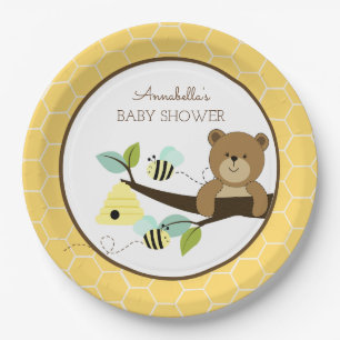 Honigbär und Hummel Baby Shower Teller