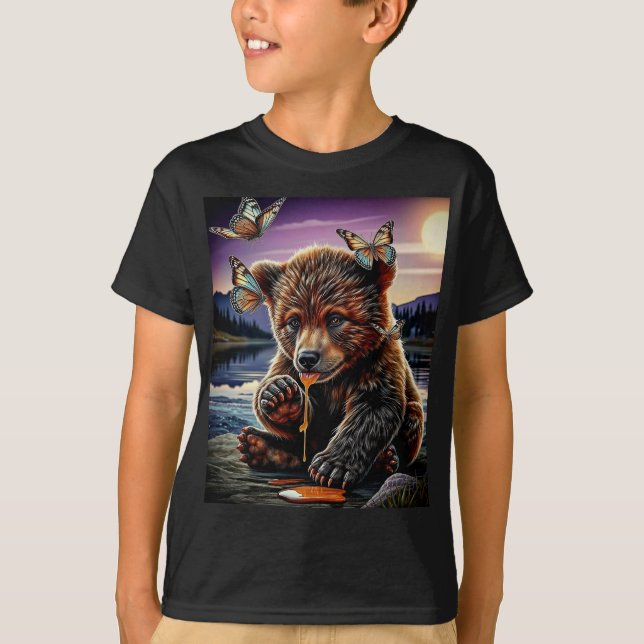 Honigbär und Schmetterlinge T-Shirt (Vorderseite)
