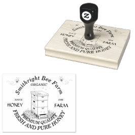 Honigbauernhof mit Briefmarke aus Bienenkautschuk Gummistempel