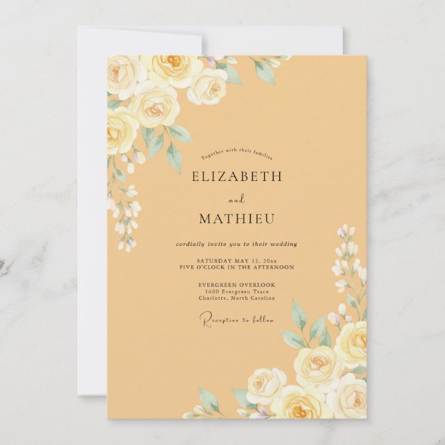 Honigbemalte Hochzeit Einladung (Vorderseite)