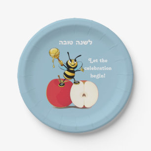 Honigbiene Apple Rosh HaShana Pappteller