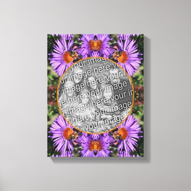 Honigbiene auf Aster-Blume Erstellen Sie Ihr eigen Leinwanddruck (Vorderseite)