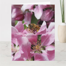 Honigbiene auf Blossom mit Zitat Karte