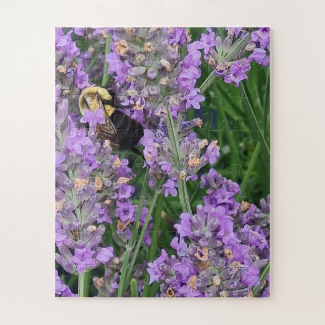 Honigbiene auf dem Lavendel Puzzle (Vertikal)