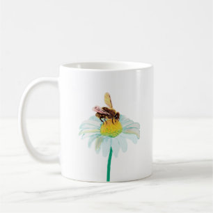 Honigbiene auf einer weißen Blume Kaffeetasse