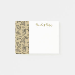Honigbiene Bienenstock Golden Gelb Vintage Chic Post-it Klebezettel