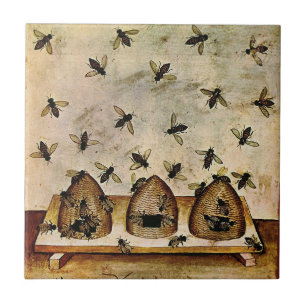 Honigbiene Bienenstock Imkerei Vintage Fliese