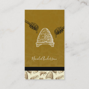 Honigbiene Bienenstock Vintage Chic Organisch Natü Visitenkarte