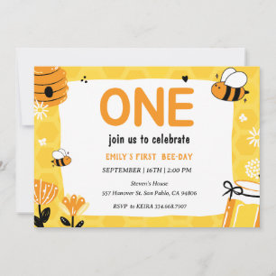 Honigbiene Erster Bienentag 1. Geburtstag Einladung