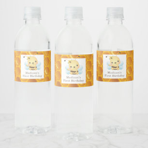 Honigbiene Geburtstag Personalisiert Wasserflaschenetikett