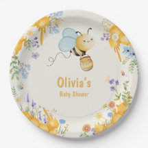Honigbiene gelb blau floral Babyparty