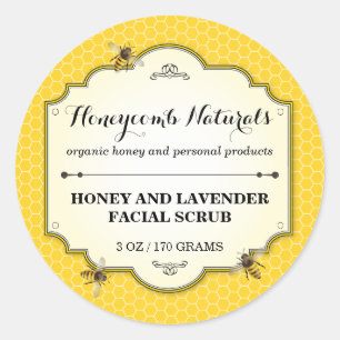 Honigbiene handgemacht runder aufkleber