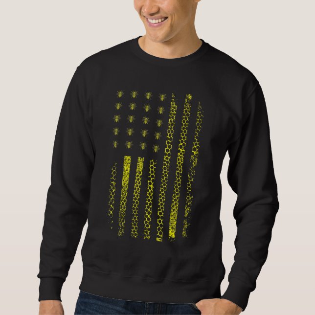 Honigbiene-Honigwabenrübe Sweatshirt (Vorderseite)
