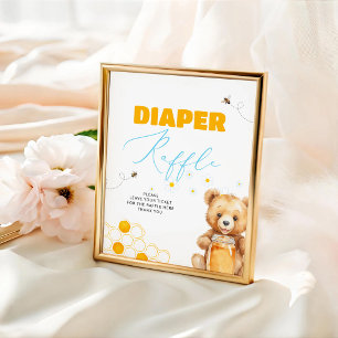 Honigbiene Junge Mädchen Babyparty Windelraffel Poster