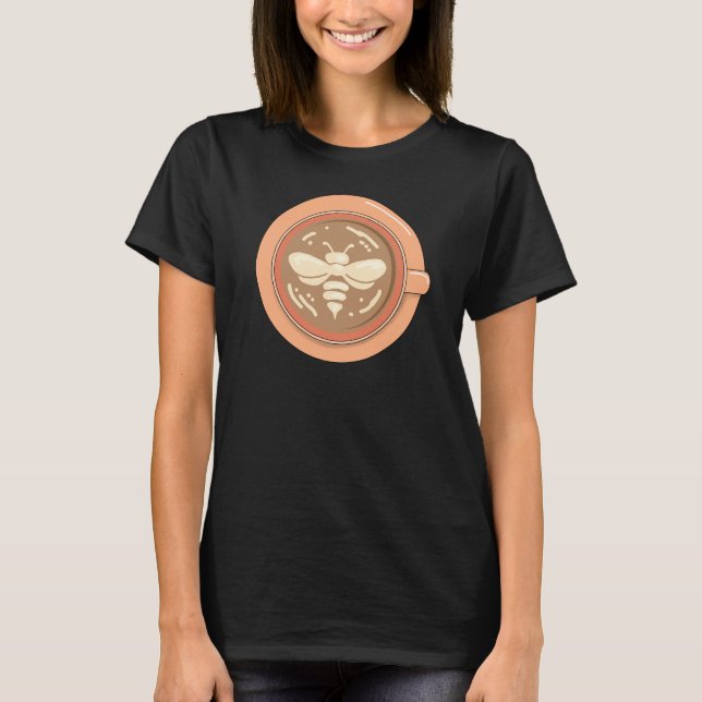 Honigbiene Kaffee Latte T-Shirt (Vorderseite)