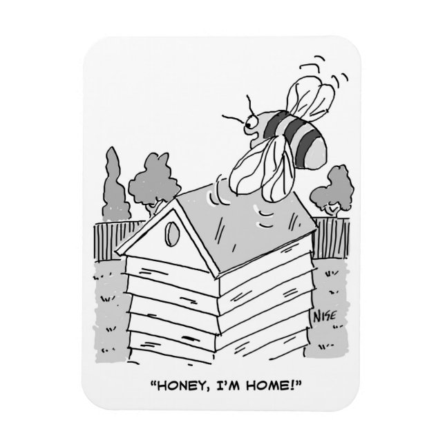 Honigbiene kehrt zu ihrem Bienenstock zurück Magnet (Vertikal)