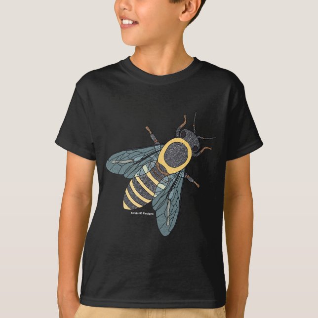 Honigbiene (lebhaft) - T - Shirt des Jungen (Vorderseite)
