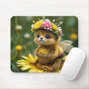 Honigbiene mit einem Korb von Pollen Mousepad