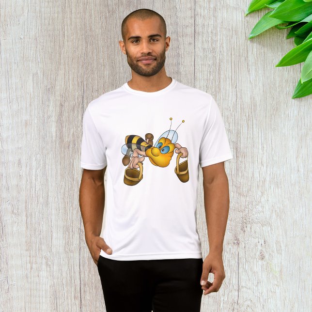 Honigbiene mit Körben Fun Besy Illustration T-Shirt (Von Creator hochgeladen)