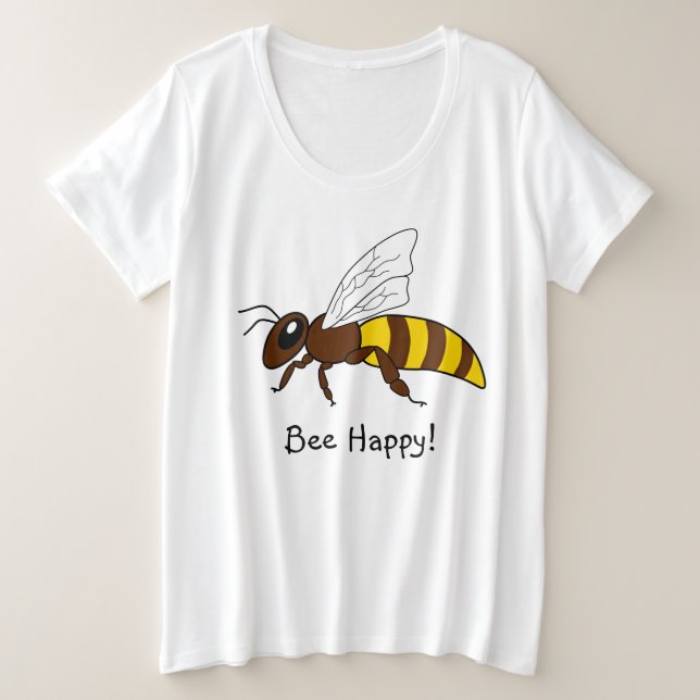 Honigbiene plus Größen-T - Shirt (Design vorne)