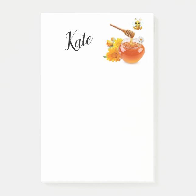 Honigbiene Post-it Klebezettel (Vorderseite)