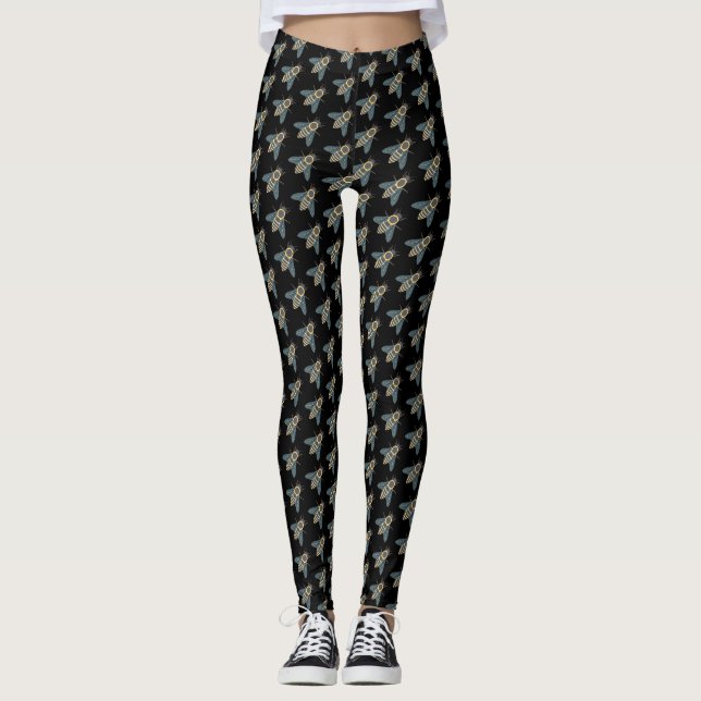 Honigbiene (schwarz) - Leggings (Vorderseite)