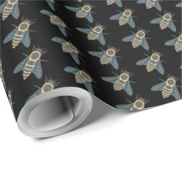 Honigbiene (schwarz) - Wrapping Paper Geschenkpapier