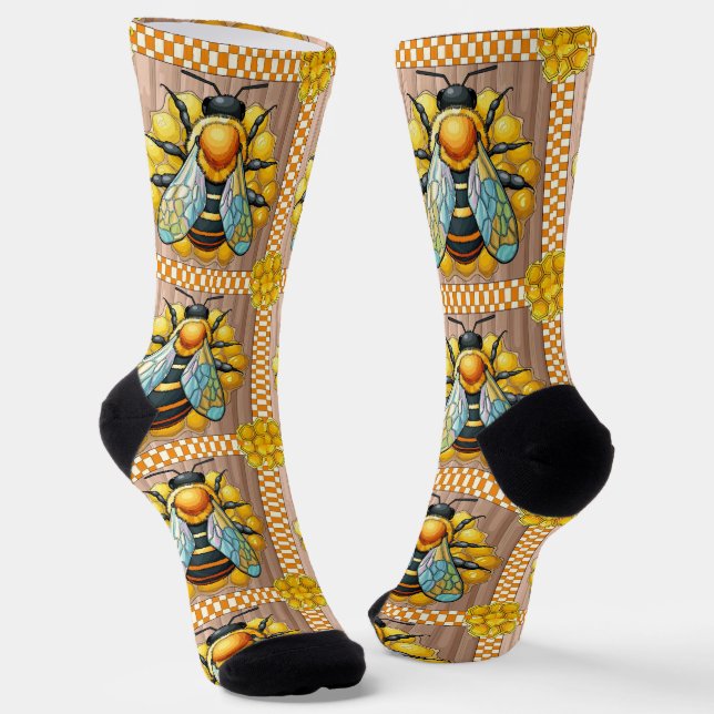 Honigbiene Socken (Gewinkelt)
