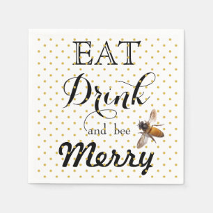 Honigbiene - Trinken und Biene Merry Serviette