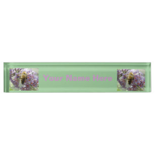 Honigbiene und Buddleia Blume Custom Namplate Namensplakette