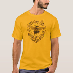 Honigbiene- und Gänseblümchen-Waben-Matching-T-Shi T-Shirt