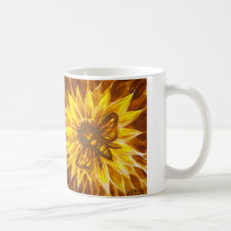 Honigbiene und gelbe Blume Kaffeetasse