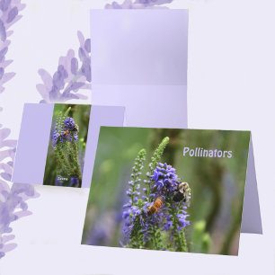 Honigbiene und Hummel Lila Blanko-Notizkarte Dankeskarte