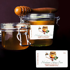 Honigbiene und Jar Business Label