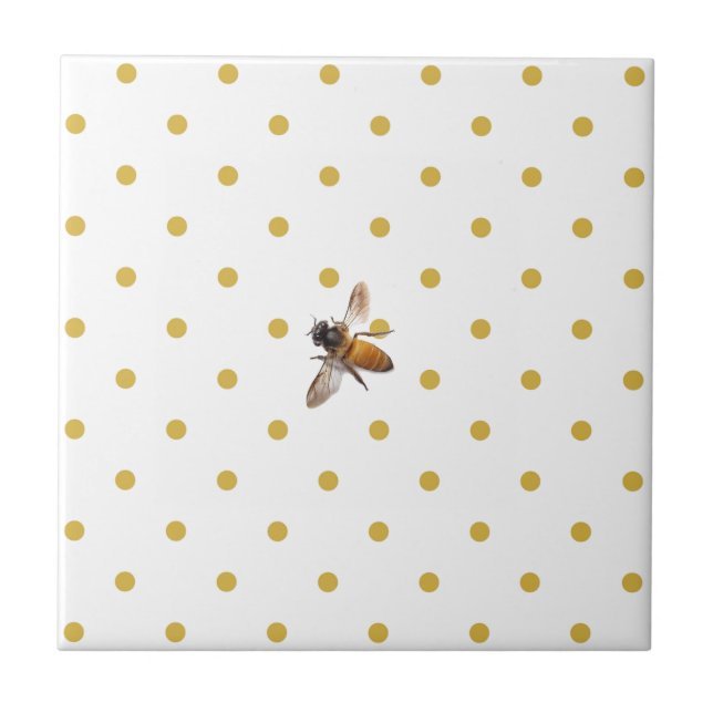 Honigbiene und Polka-Punkte Fliese (Vorderseite)