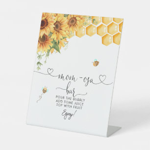Honigbiene und Sonnenblumen Mama-Osa-Bar Sockelschild