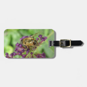 Honigbiene und violette Blumen Gepäckanhänger