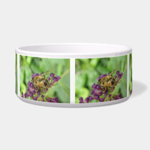 Honigbiene und violette Blüten Dog Bowl Napf